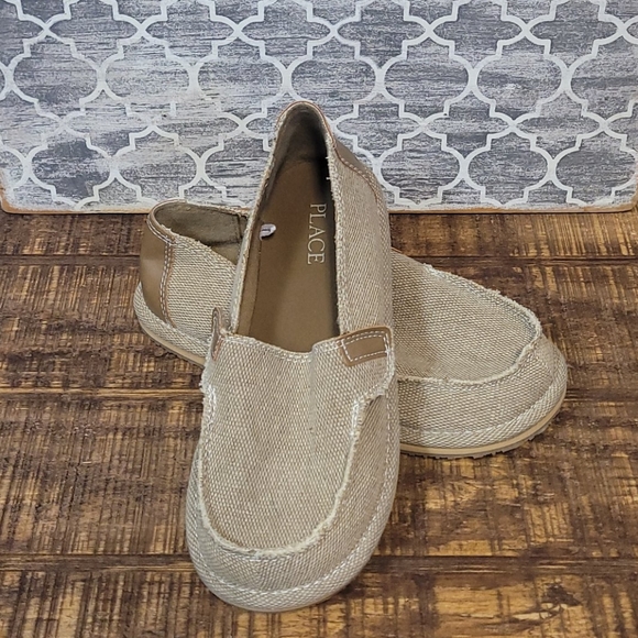 The Children's Place Other - Childrens Place Tan Canvas Slip on Shoes Size 2